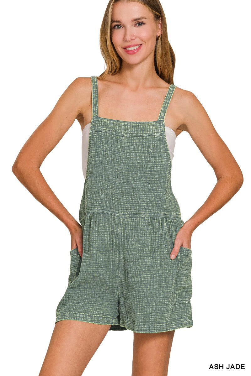Washed Tie Back Romper
