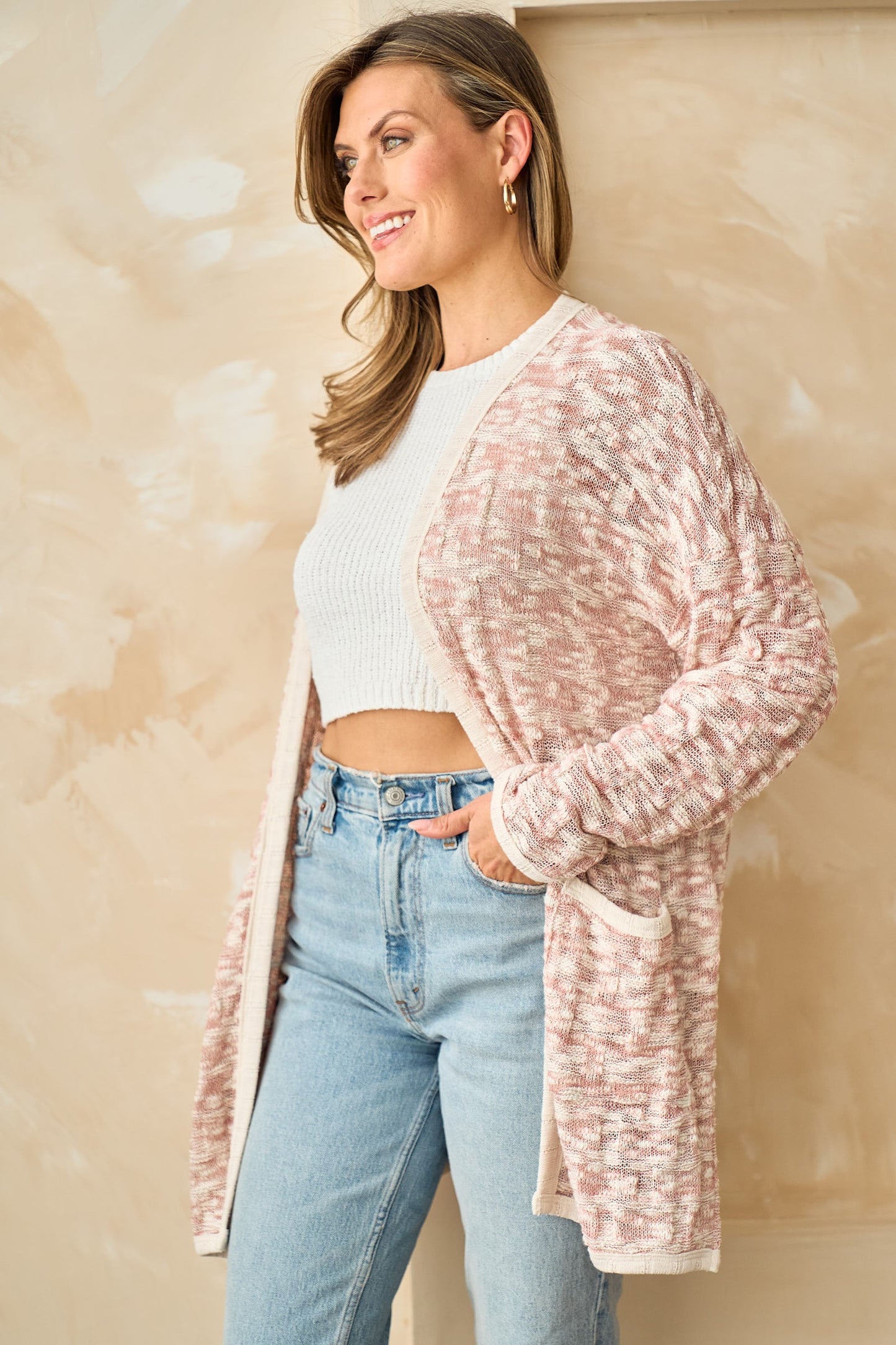 Mauve Knit Cardigan
