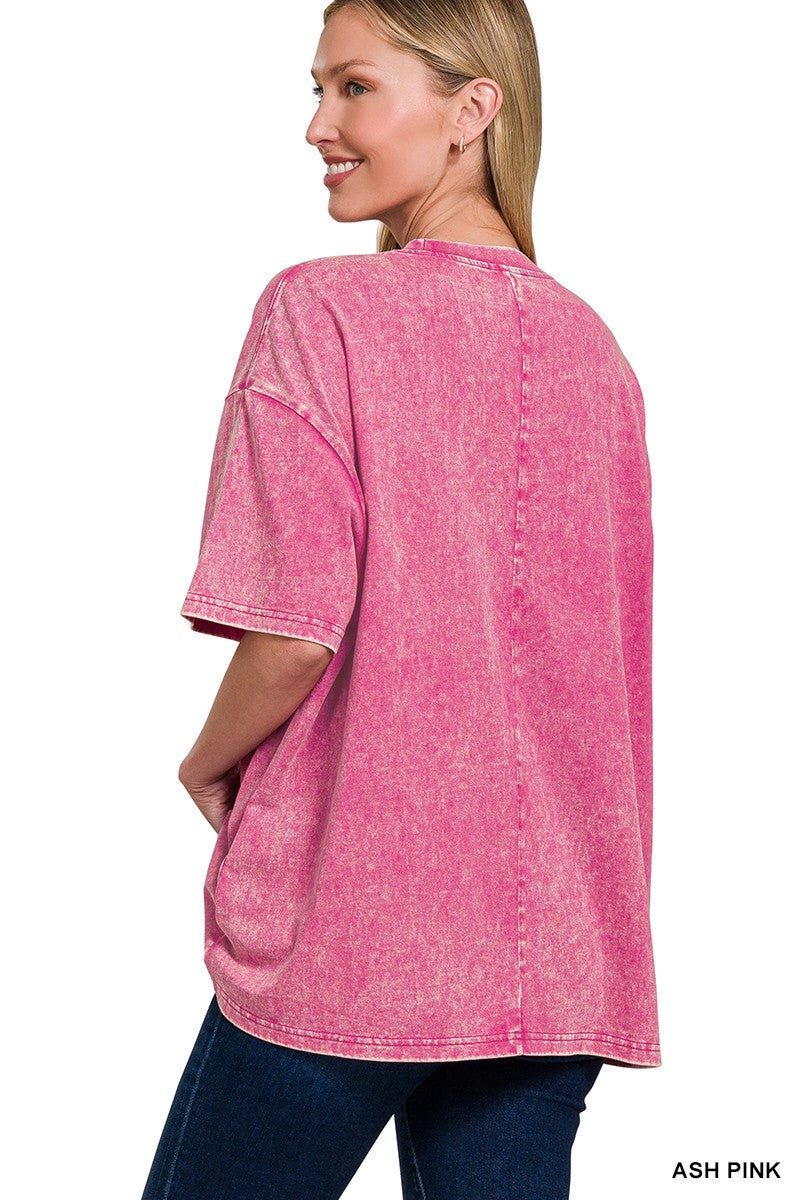 Pink Washed Oversized Tee
