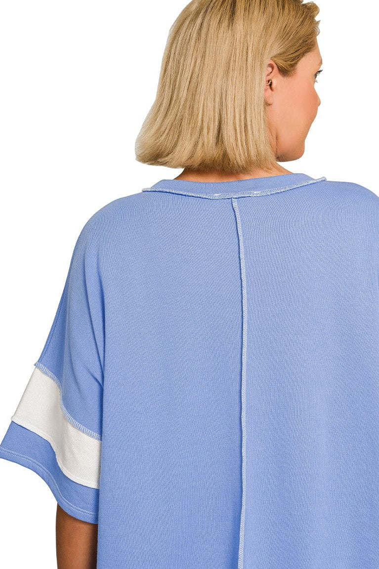Dreamy Days Color Block Top: Periwinkle