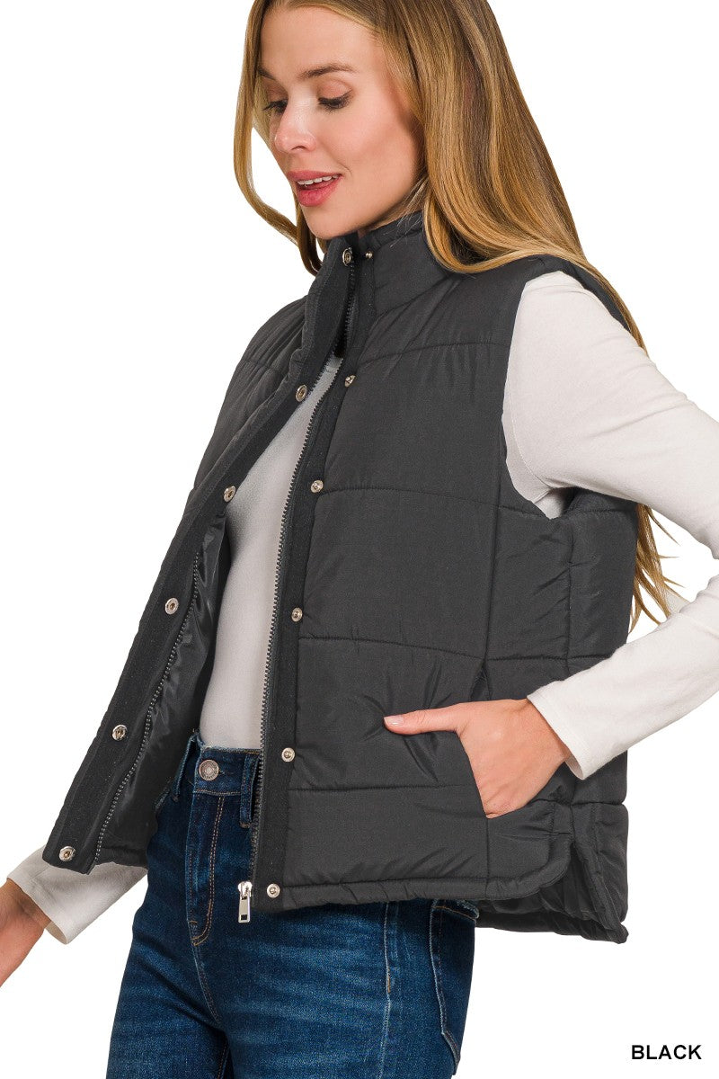 Black Quilted Vest
