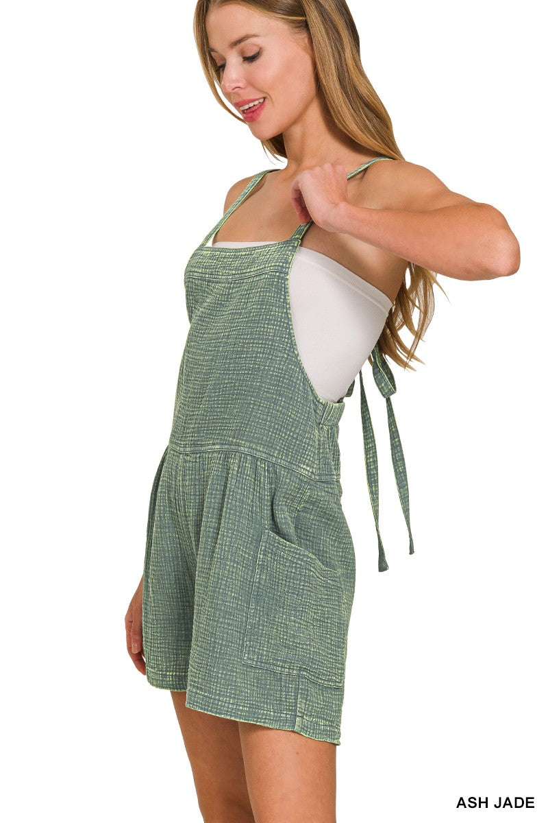 Washed Tie Back Romper