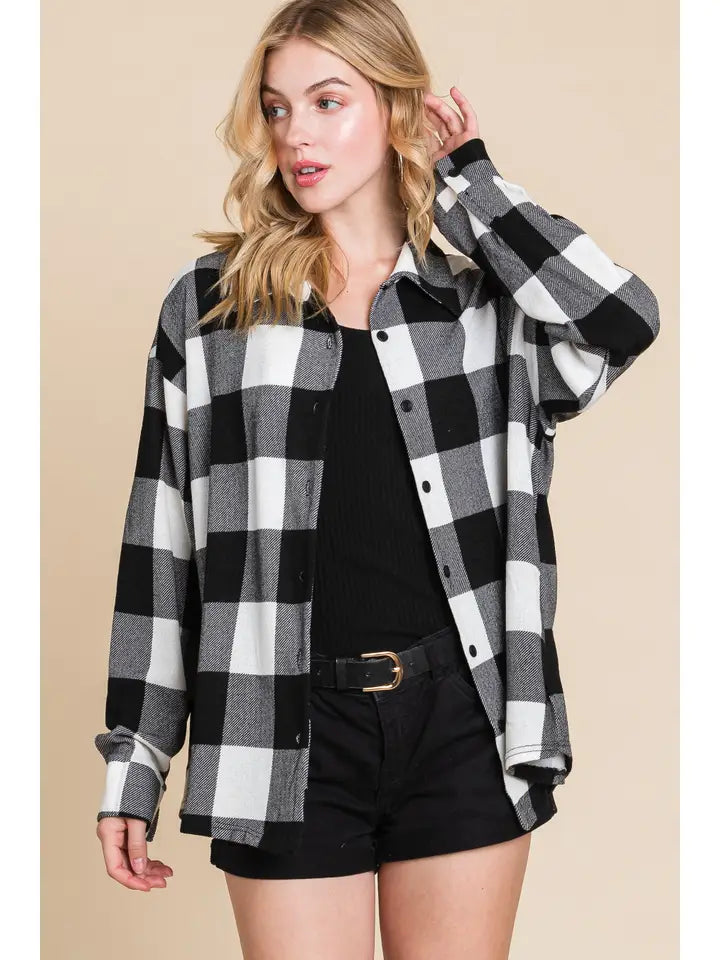 Plus Size Plaid Button Up