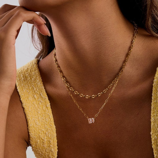 Crystal Layered Necklace Set