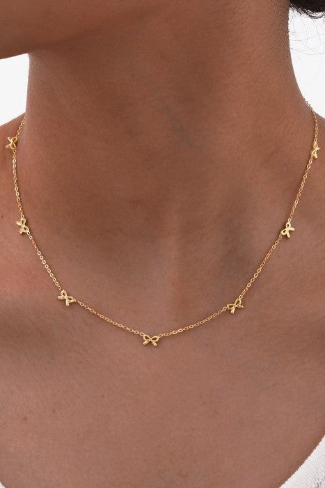 Dainty 18K Gold Dipped Bow Chain