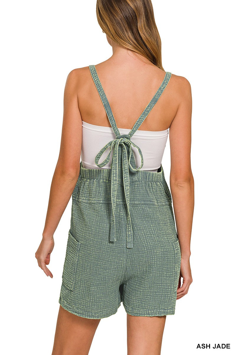 Washed Tie Back Romper
