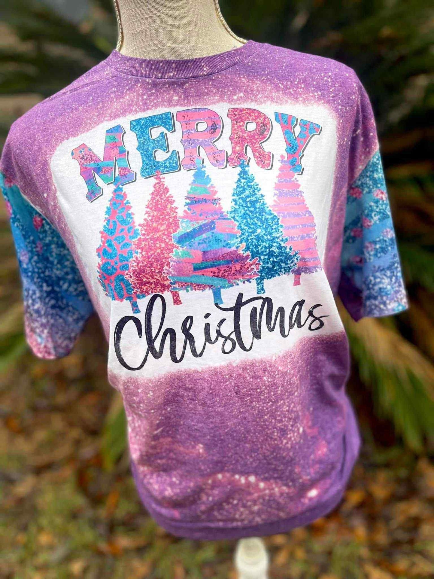 Merry Christmas Bleached Tee