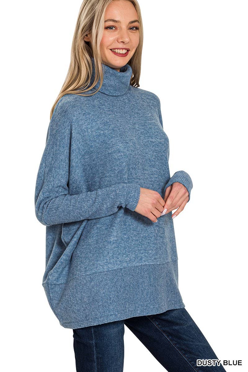 Blue Turtleneck Sweater