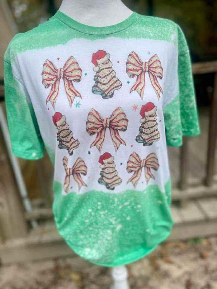 Bows & Tree Cakes Bleached Tee