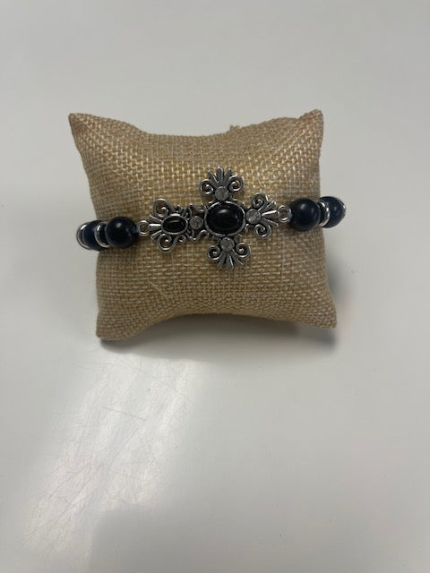 Silver Western Cross Bracelet