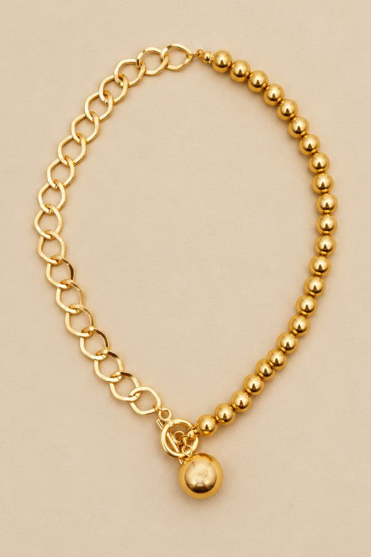 Gold Link Pendant Necklace