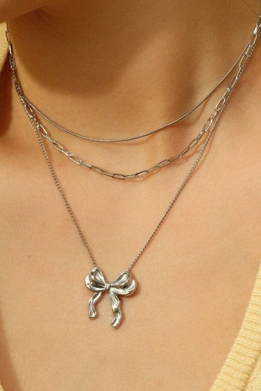 Layered Bow Necklace