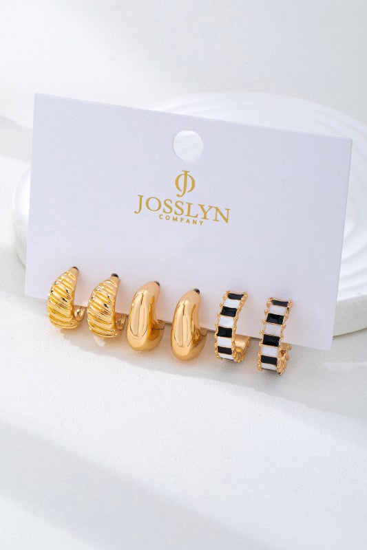 Checkered Hoop Trio