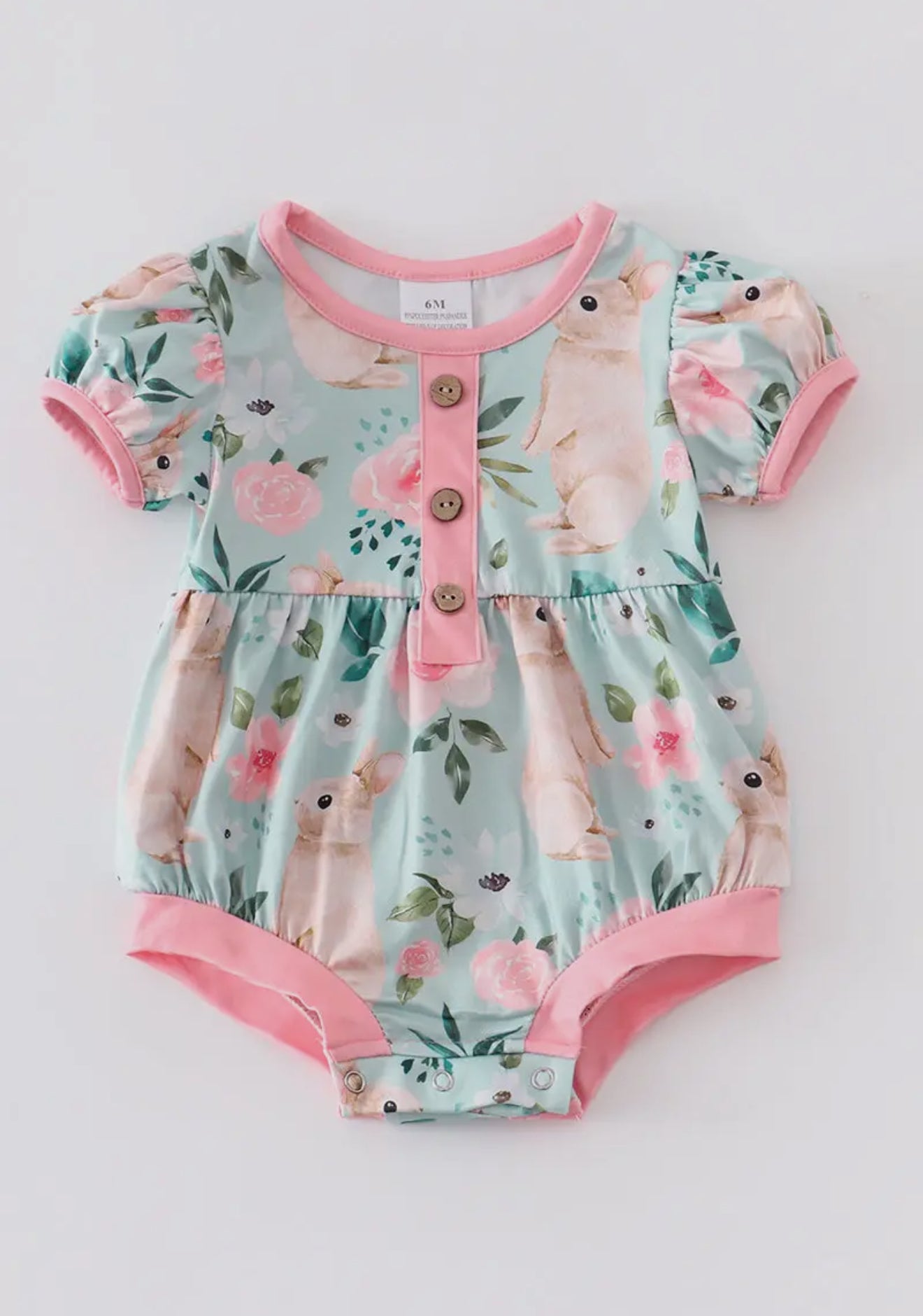 Blue Rabbit Floral Baby Romper
