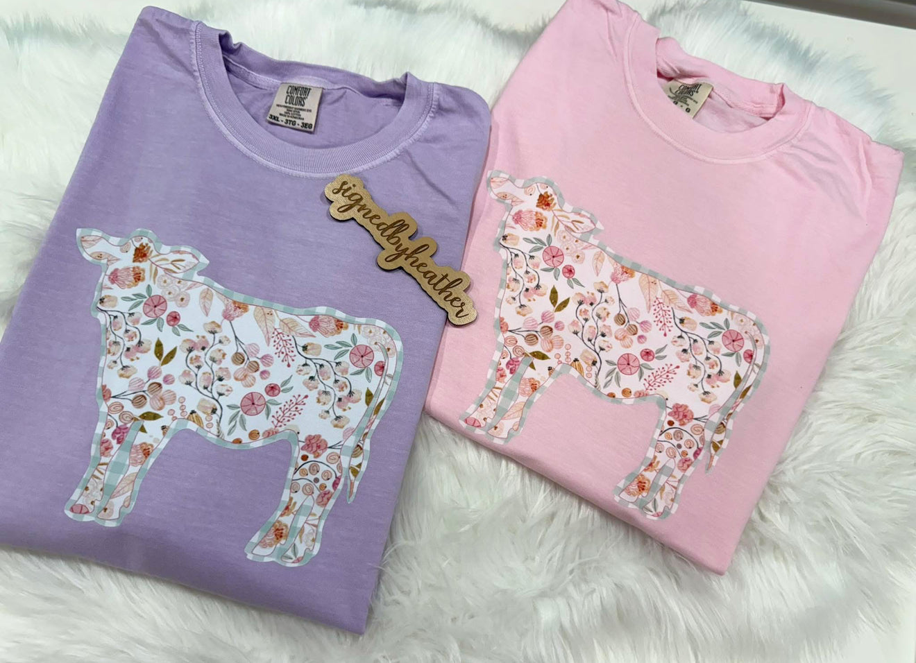 Floral Cow Tee