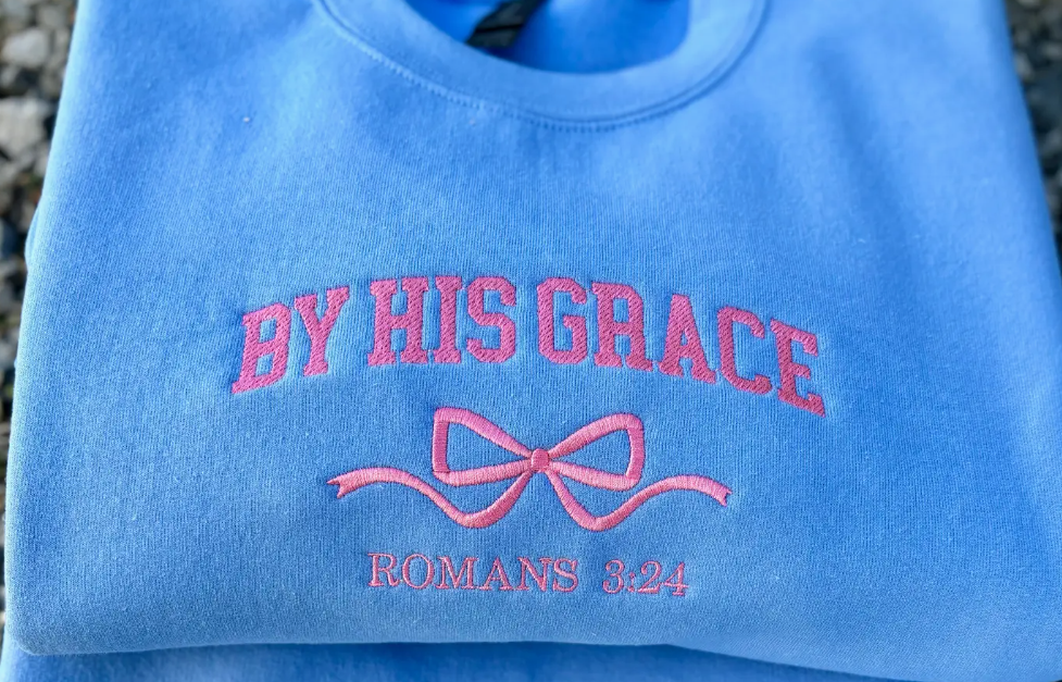 By His Grace Embroidered Crewneck