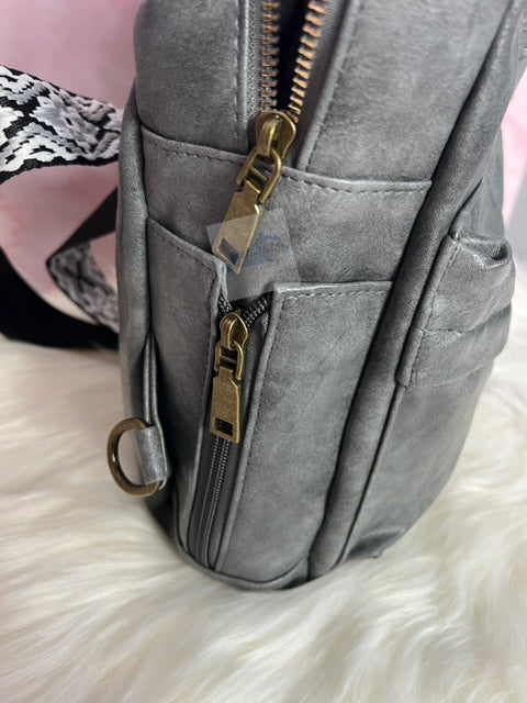 Midnight Black Leopard Sling Backpack