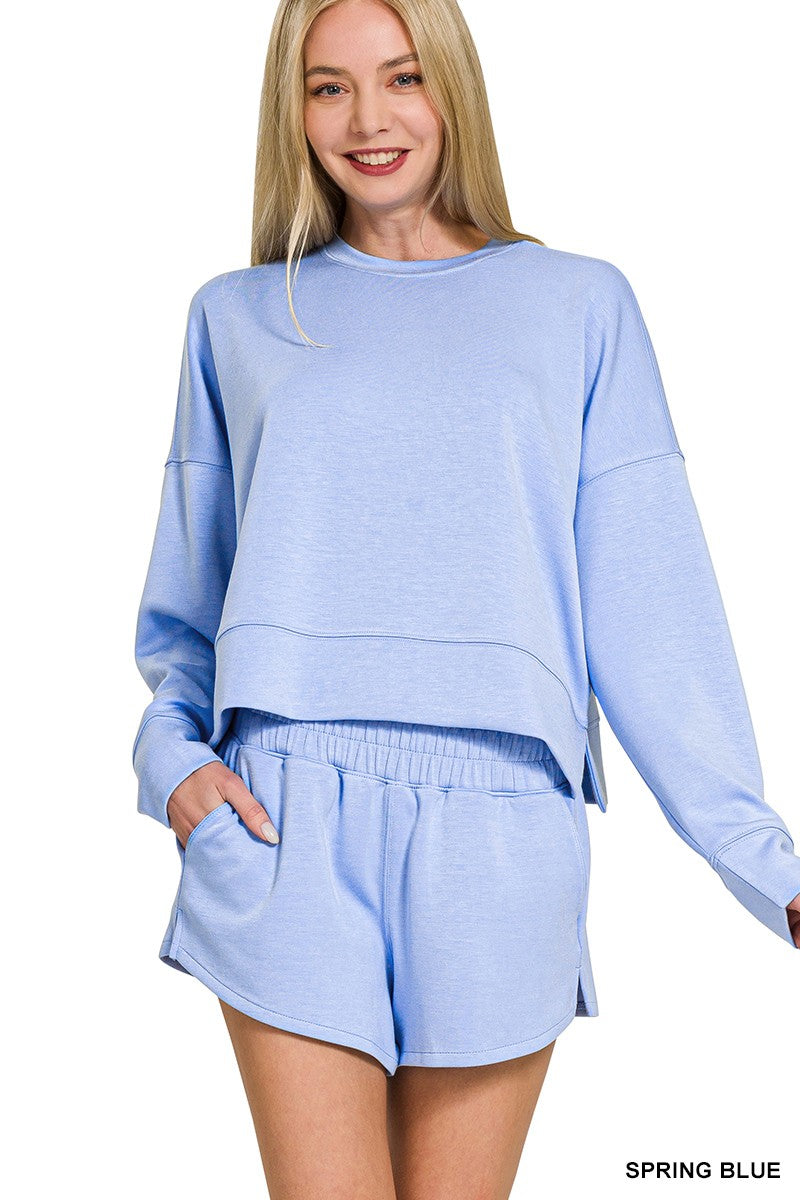 Long Sleeve Sweatshirt & Shorts Set