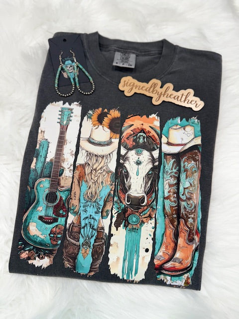 Turquoise Cowgirl Graphic Tee