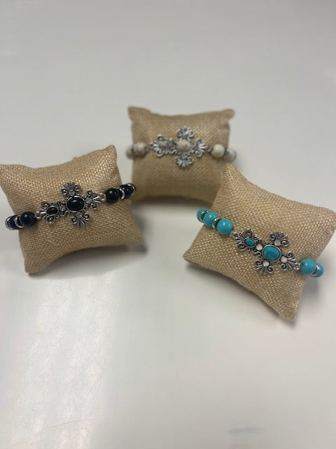 Silver Western Cross Bracelet
