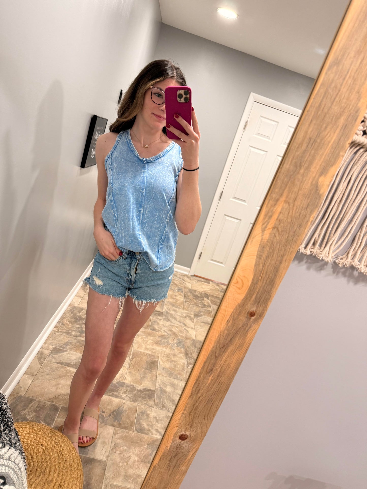 Crinkle Washed Tank Top (Available in 2 colors)