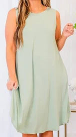 Plus Size Flared Dress With Pockets (Available in 2 Colors)