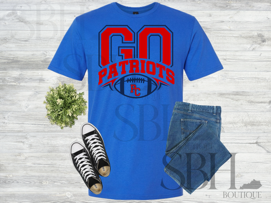 Go Patriots Football on Blue - #25