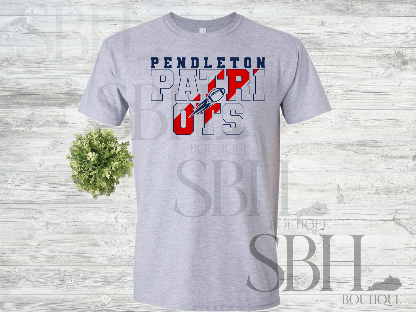 Pendleton Patriots Football on Gray Tee