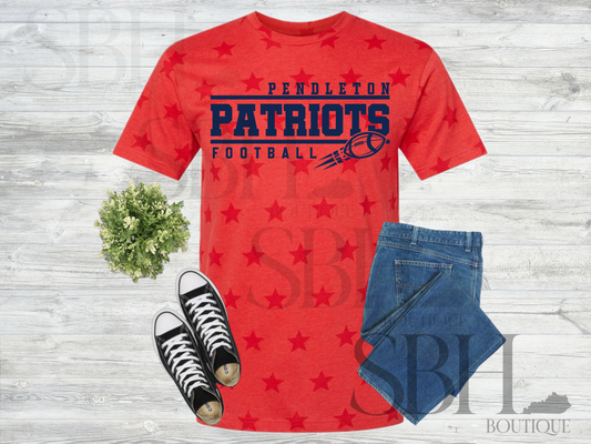 Pendleton Patriots Football on Red - #27