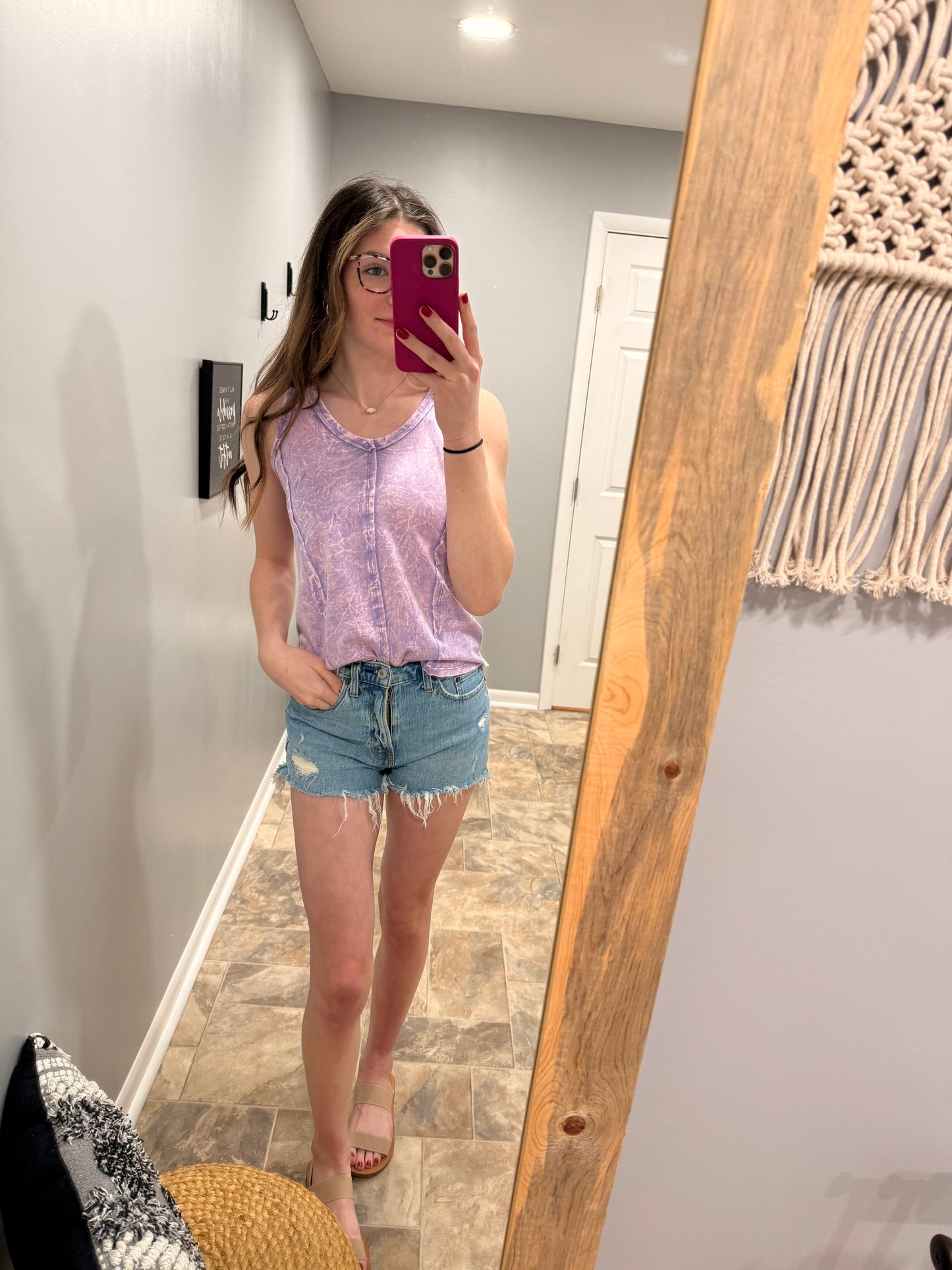 Crinkle Washed Tank Top (Available in 2 colors)