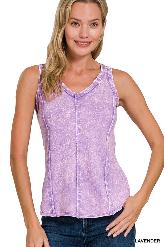 Crinkle Washed Tank Top (Available in 2 colors)