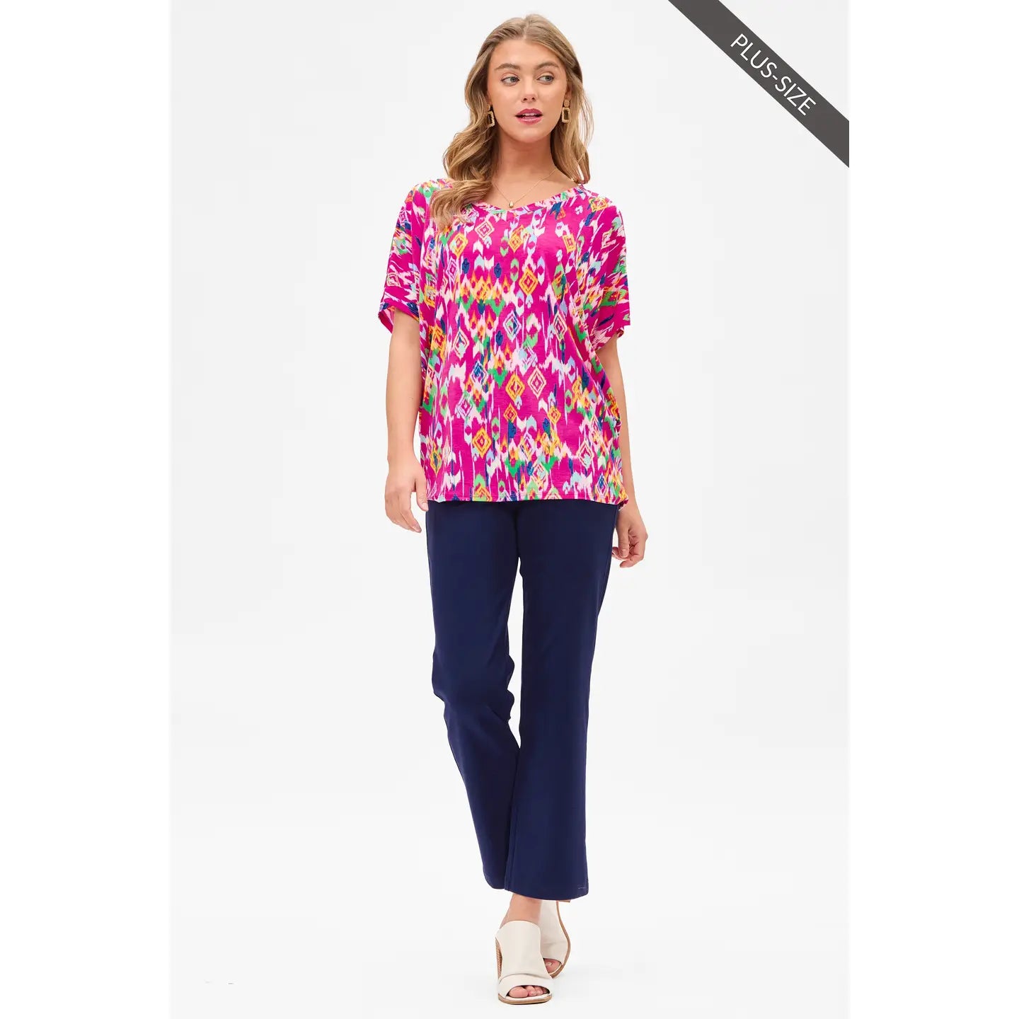 Wrinkle Free Floral Dolman Sleeve Top