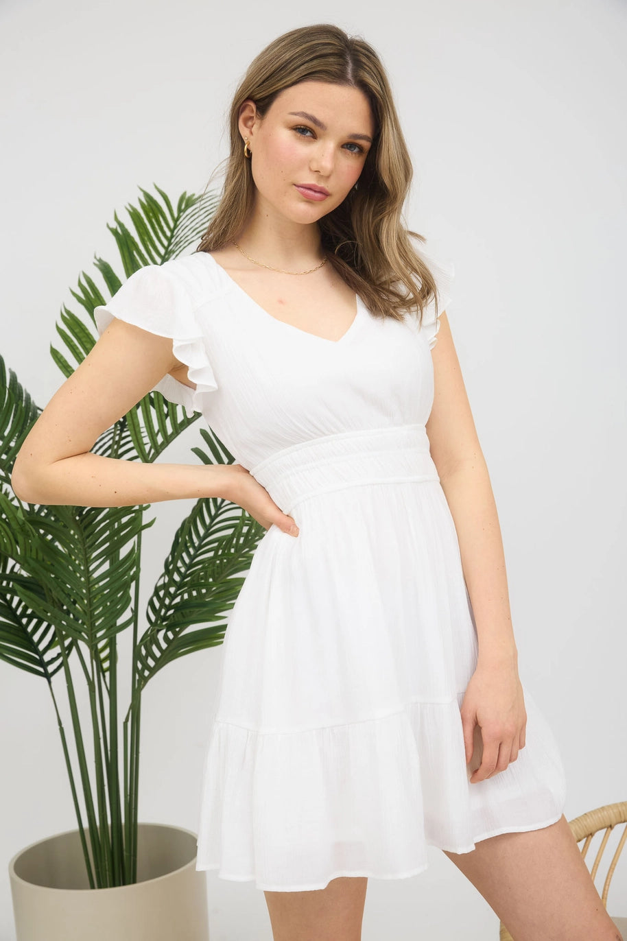 V Neck Mini Dress