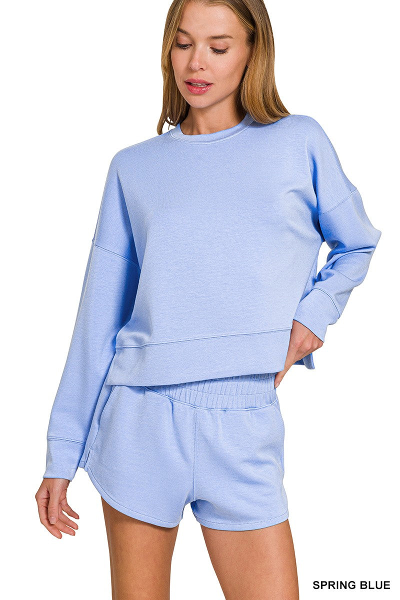 Long Sleeve Sweatshirt & Shorts Set