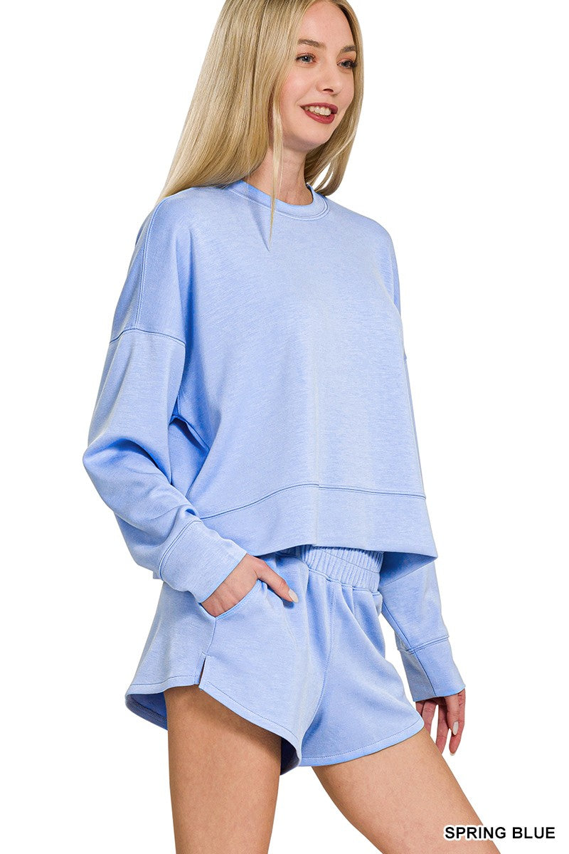 Long Sleeve Sweatshirt & Shorts Set