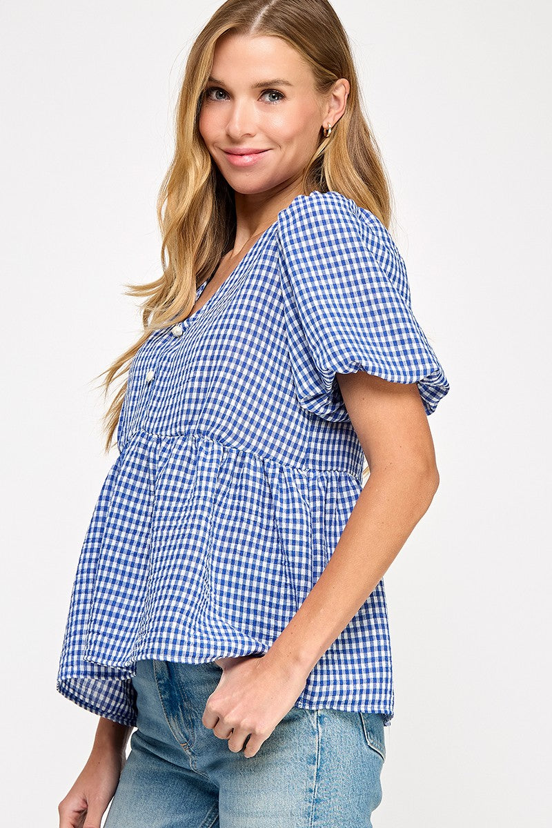 Bubble Sleeve Top