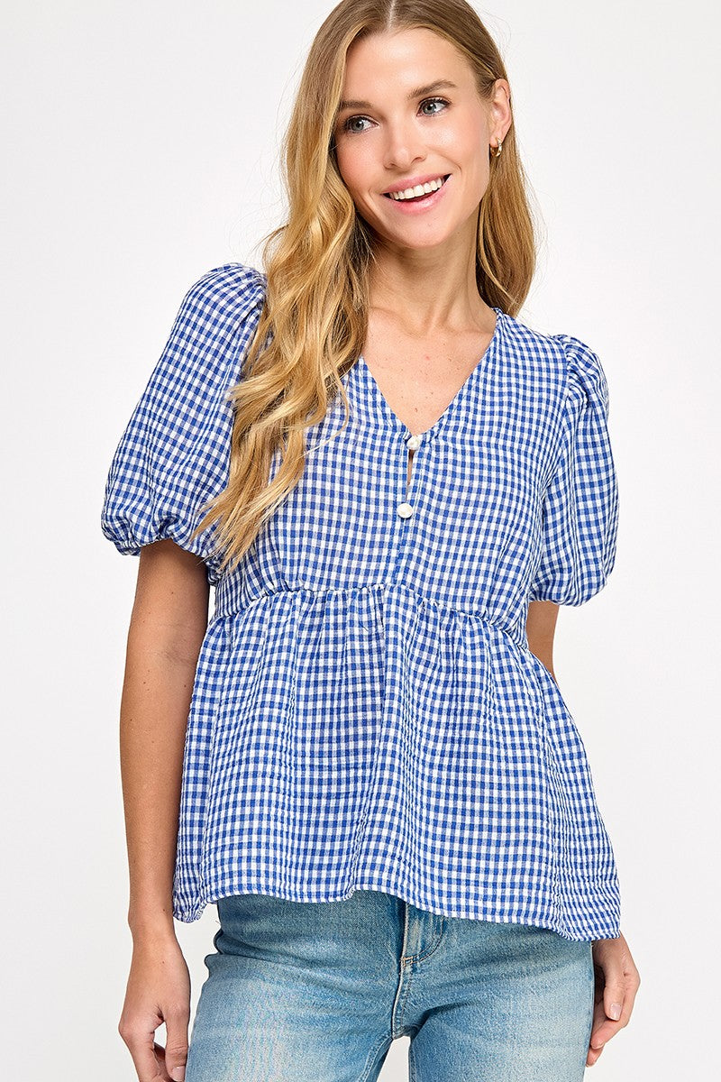 Bubble Sleeve Top