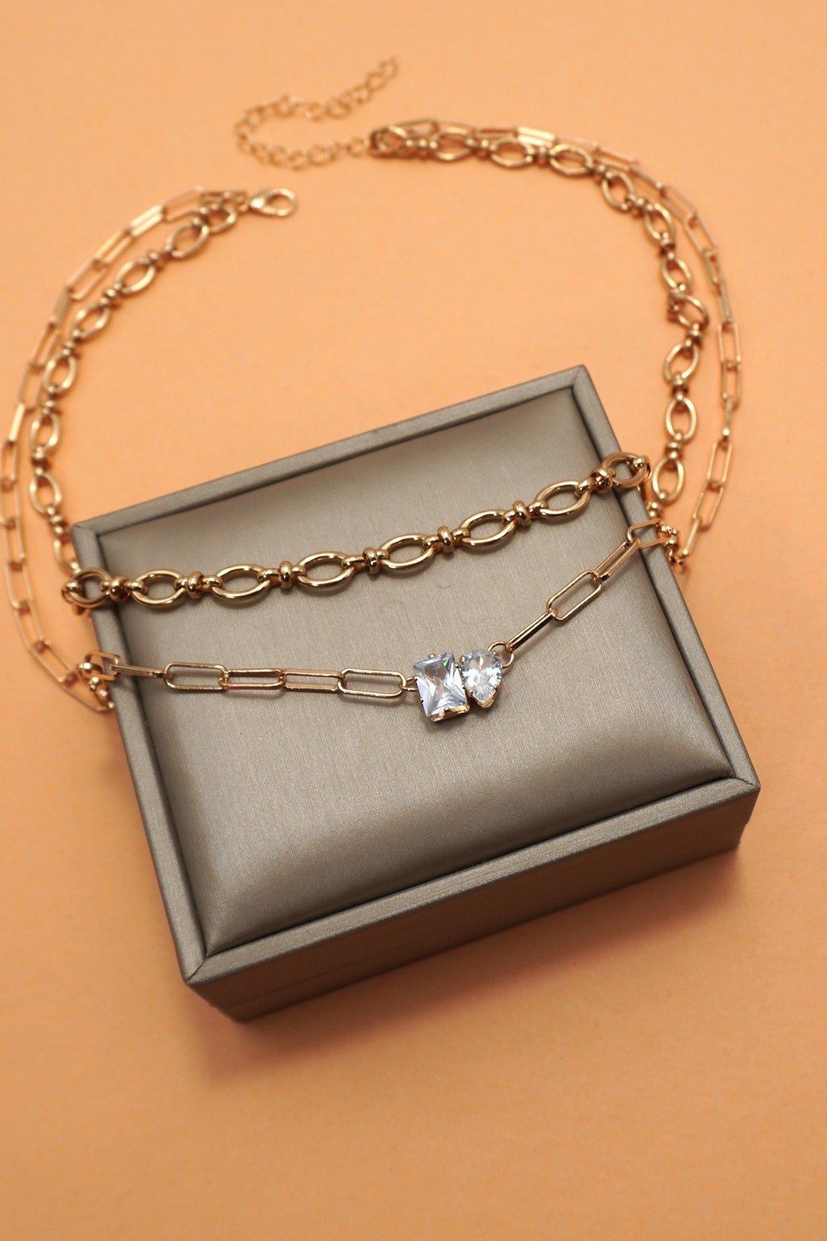 Crystal Layered Necklace Set