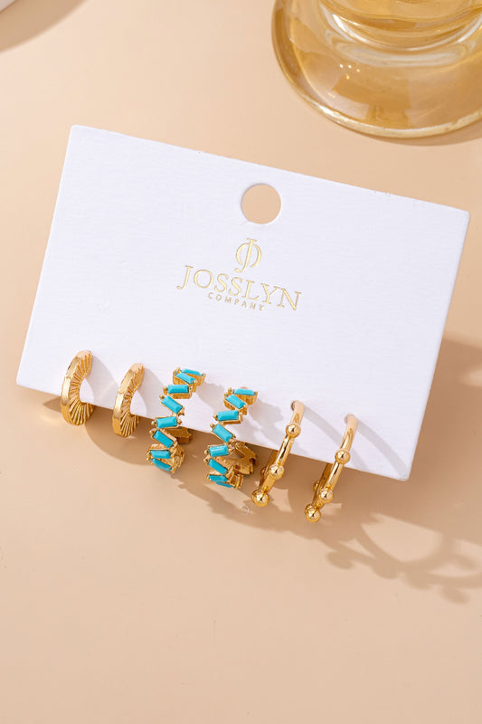 Turquoise Hoop Earring Set