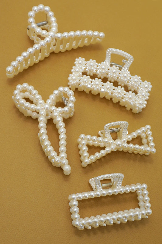 Pearl Hair Claw Clips