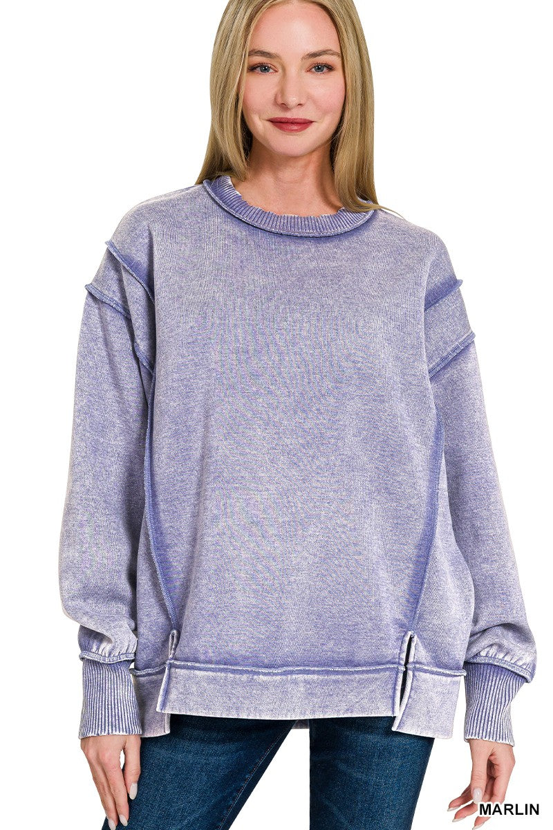 Acid Wash Fleece Crewneck