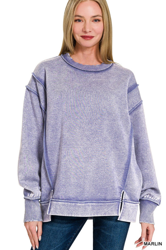 Acid Wash Fleece Crewneck