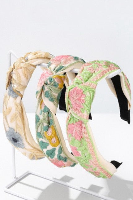 Embroidered Floral Headbands