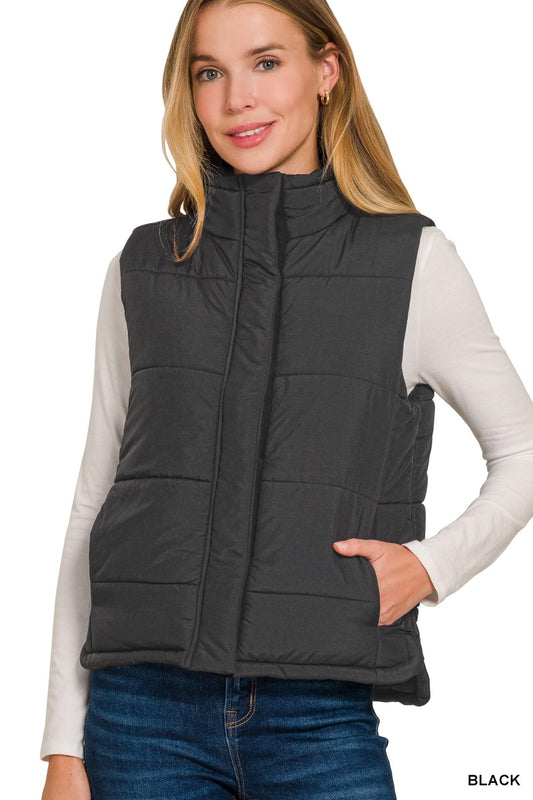 Black Quilted Vest