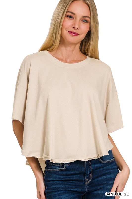 Beige Short Sleeve Top