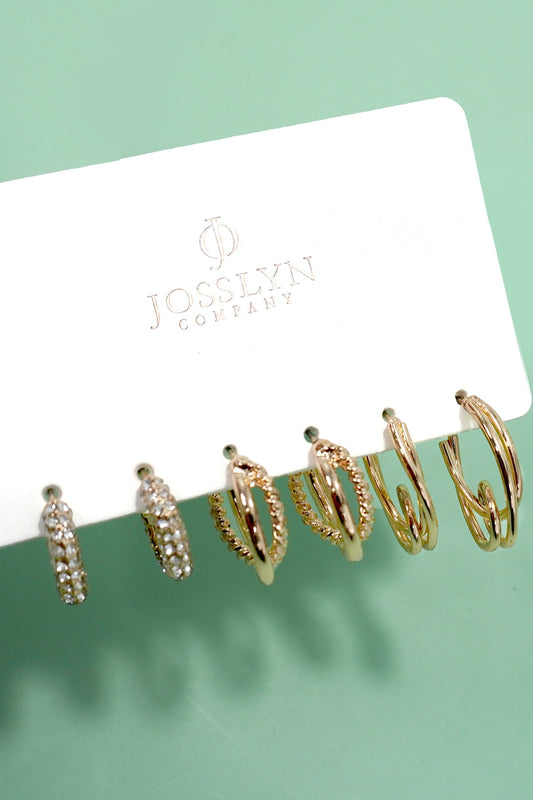Rhinestone Hoop Earring Set