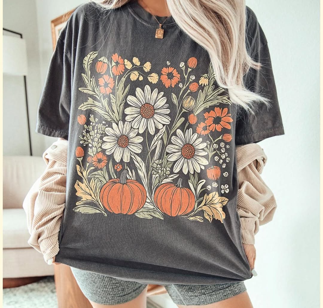 Floral Pumpkin Tee