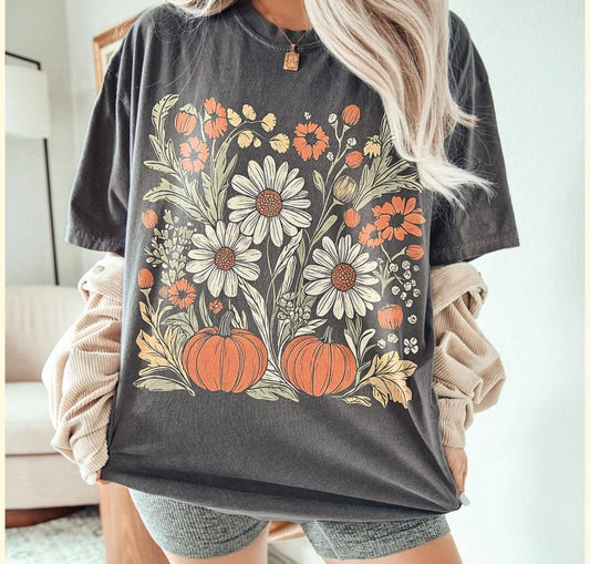 Floral Pumpkin Tee
