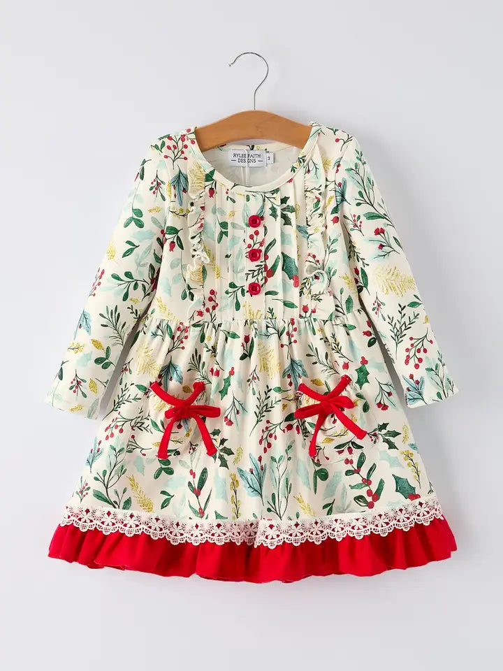 Girls Christmas Dress With Pockets