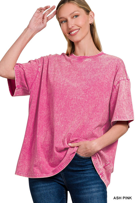 Pink Washed Oversized Tee